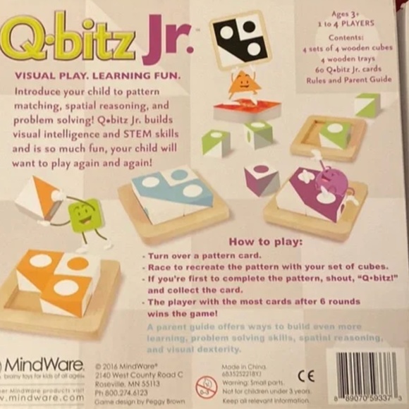 Q-Bitz JR Visual Play Learning Fun Game for Ages 3+ 1-4 Players - Picture 4 of 4